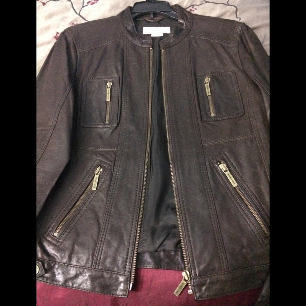 Michael Kors biker leather jacket